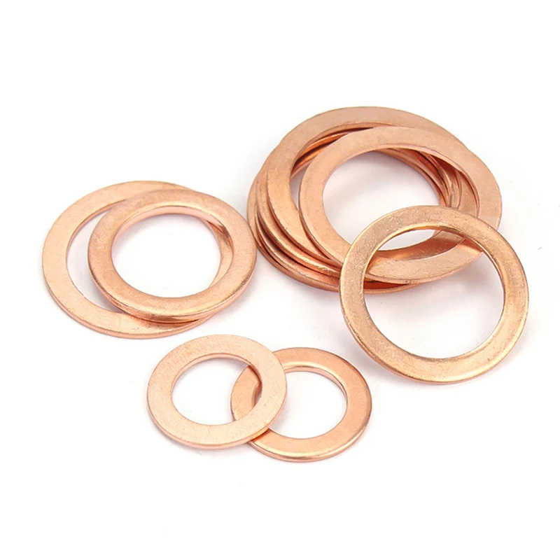 

2~100PCS M3 M4 M5 M6 M8 M10 M12 M14~M60 Solid Pure Copper Oil Plugs Washer o-ring Gasket Motorcycle Sump Flat Sealing Spacers