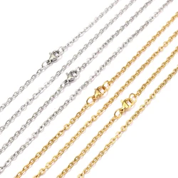 ( No Fade ) 5pcs /lot 3x2mm Man Women Chain Necklace 316L Stainless Steel O Link Pendant Necklace Fashion Jewelry 50CM 70CM Long