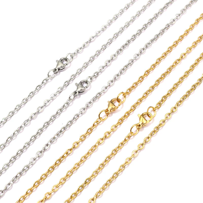 (Nie znikną) 5 sztuk/partia 3x2mm mężczyzna kobiet naszyjnik łańcuch ze stali nierdzewnej 316L O Link naszyjnik moda biżuteria 50CM 70CM długi