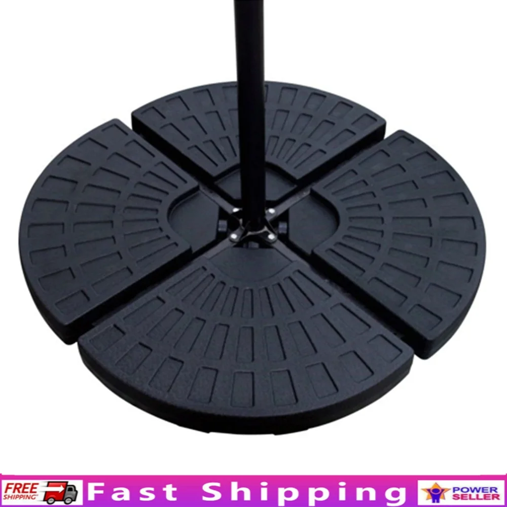 

4Pcs Offset Umbrella Base Weights Plastic Cantilever Plates Water Sand Filled Durable Weather Resistant Patio Accessories