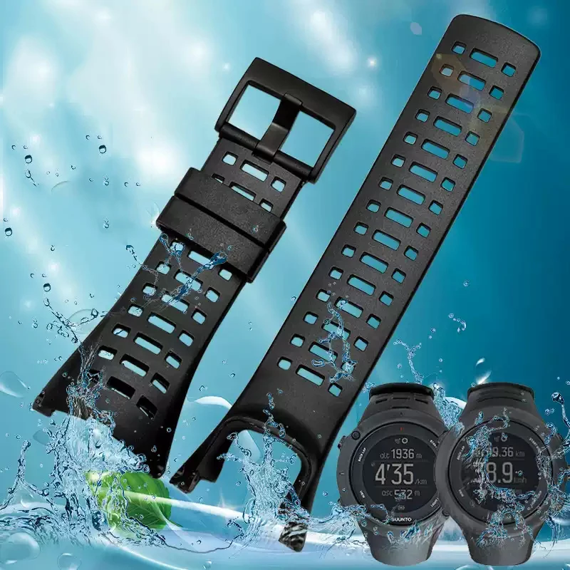 

Watch Accessories Rubber Silicone Strap For Suunto Ambit 3 Peak - Ambit 2 Buckle Rubber Watchbands Silicone Men's Watch Band