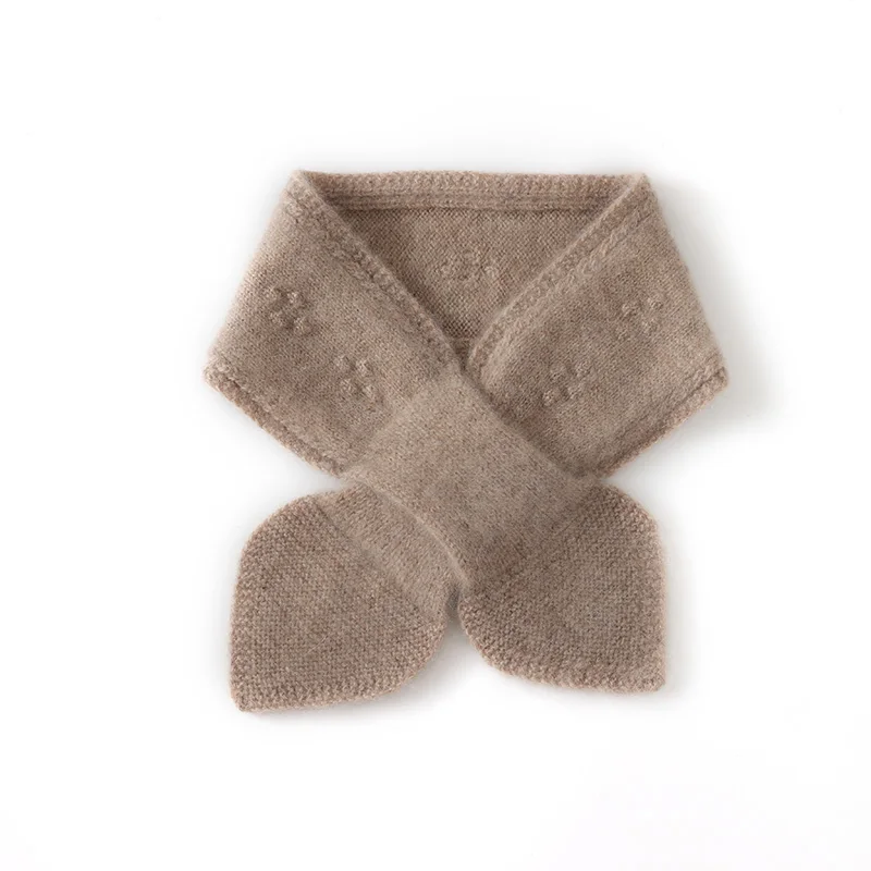 

100% Cashmere Scarf 2025 Autumn/Winter New High end Cross Small Scarf Neck Cover Short Warm Scarf Fashion Korean Neck Protection