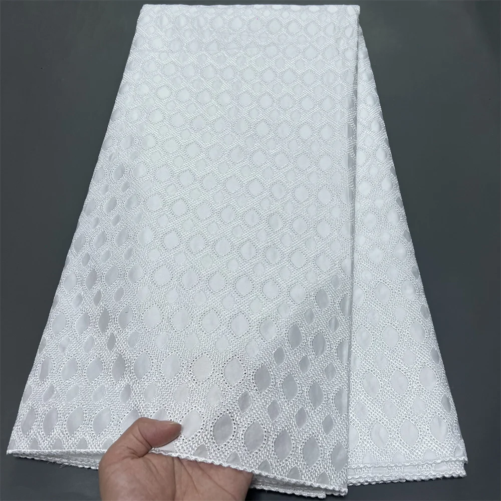 2026 African Nigerian High Quality Sequins Tulle Lace Fabric Sewing Prom Dresses Embroidery Guipure Cotton 5 Yards hz1426