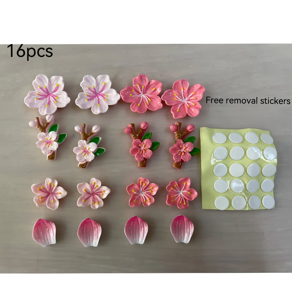 3D Float Kirschblüten-Blumen-Autodekorationen, DIY-Harzaufkleber, modische Ornamente für die Rückseite des Autos, passend für Autos, Elektrofahrzeuge – Detail 4
