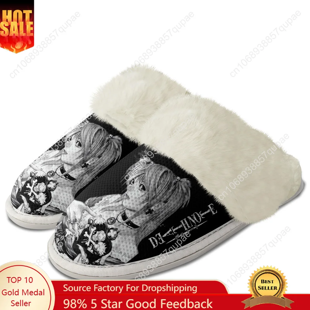 

Death Note Plush Slippers Anime Men Women Teenager Cotton Shoes Home Bedroom Keep Warm Slipper Thermal Lightweight Custom Shoes