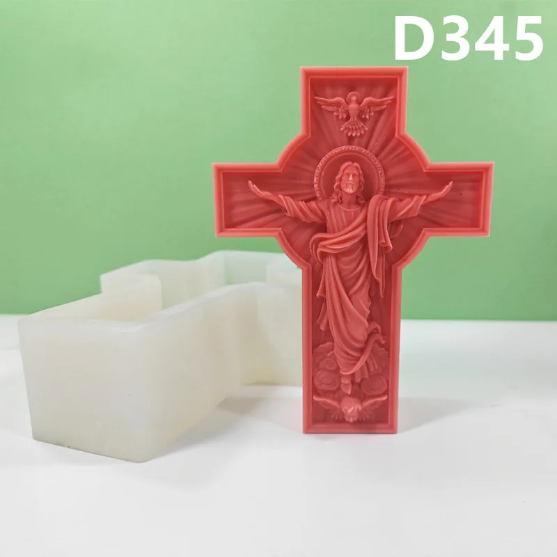 Cross of Jesus Silicone Candle Mold for DIY Aromatherapy Candle Plaster Ornaments Soap Epoxy Resin Mould Handicrafts Making Tool