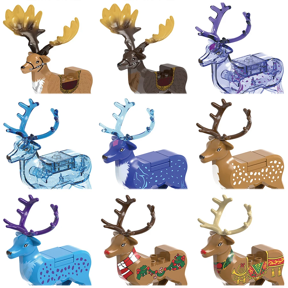 

Christmas Deer Buliding Blocks Mini Action Figure Small Particle Mosaic Doll Toy Christmas Fawn Gift for Children Christmas Toys