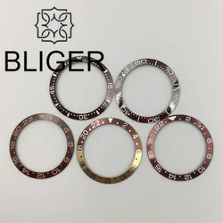 BLIGER 38mm Diameter Brown Rootbeer Watch Bezel With 24 Hours 60 Minutes Indices Fit For 40mm Men's Watch Modified Watch Part