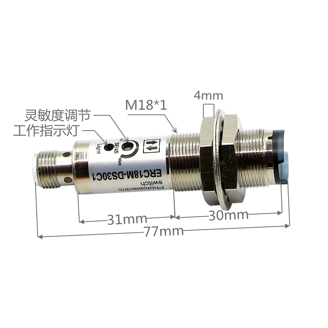 

Connector M18 NPN ERC18M-DS30C2 diffuse reflection photo switch sensor eyes sensor photoelectric