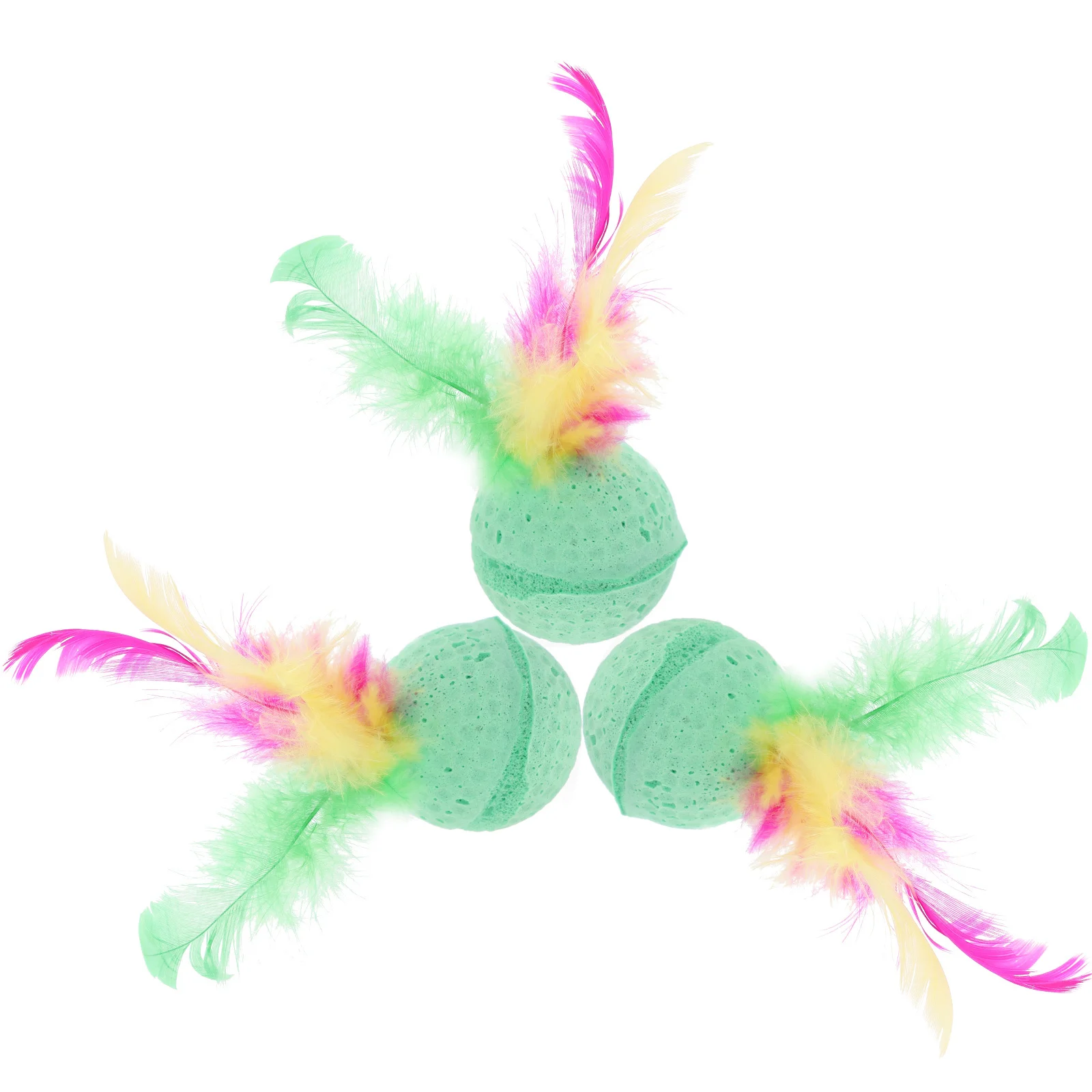 

3 pcs Latex Foam Balls For Cats With Colorful Tail Sponge Ball Kitten Interactive Pets Catcher Balls For Cat