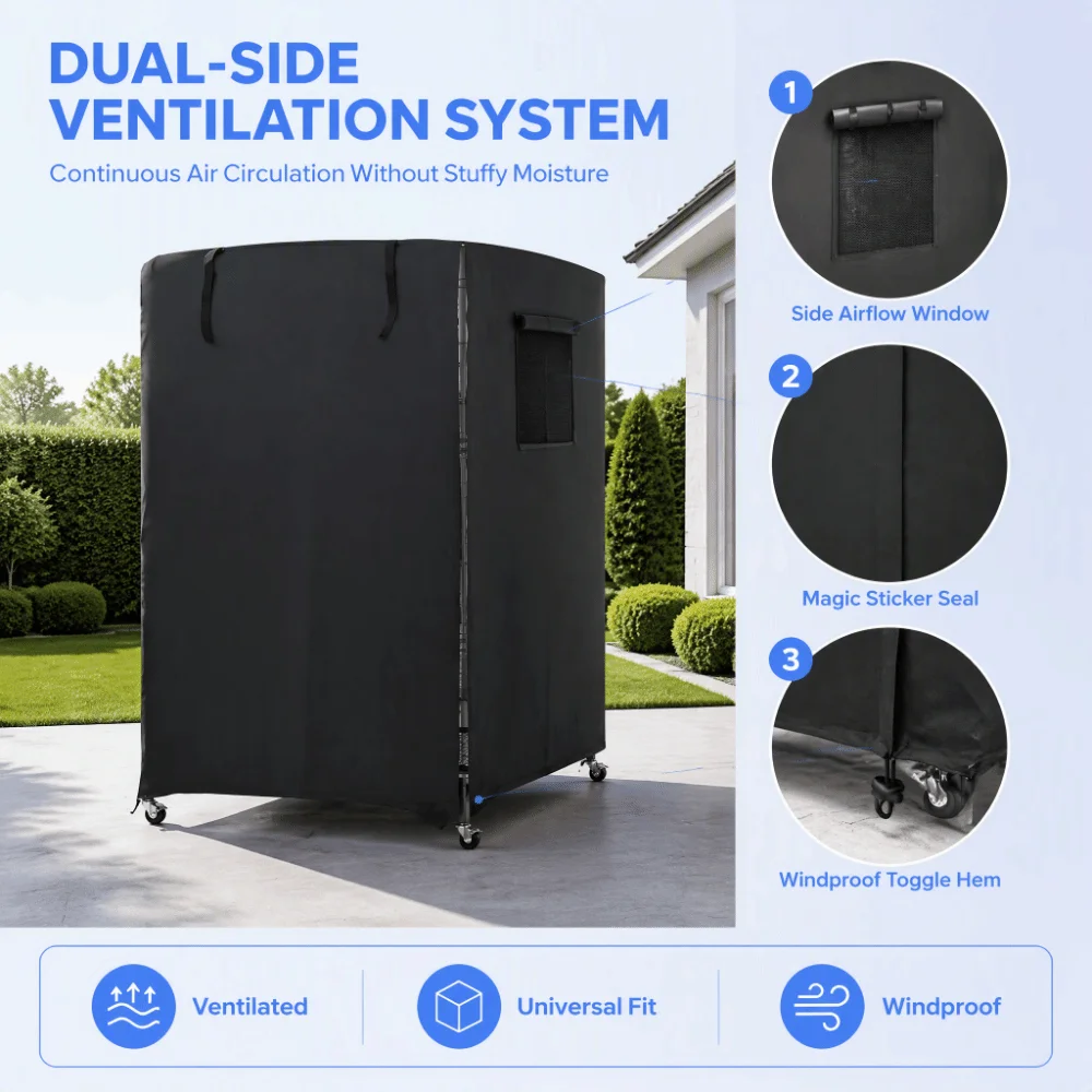 Vent Design Bird Cage Cover Adjustable Hem Side Window Universal Cage Cover Light Blocking Universal Size Heavy Duty Bed Cover