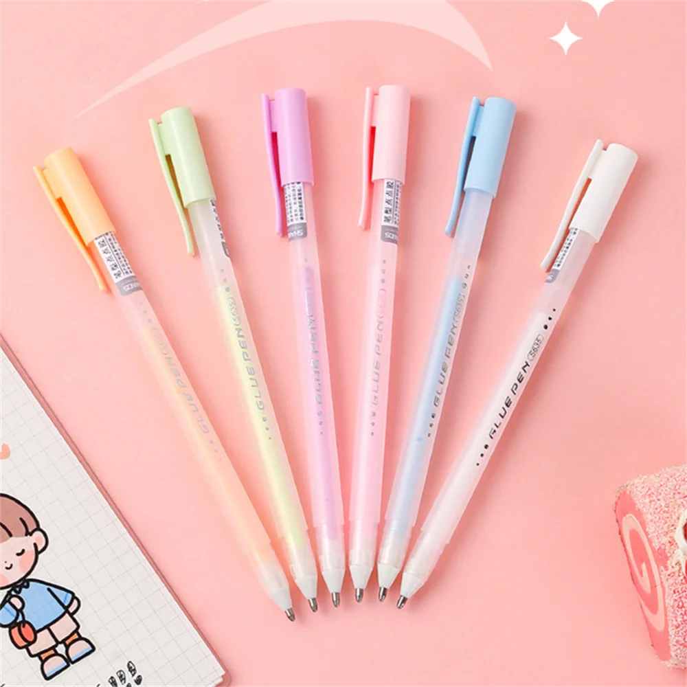 Colored Fast Dry Liquid White Glue Pen Child DIY Paper Crafts Girls Hand Account Sticker Handmade Nail Gel Student Adhesive Tool