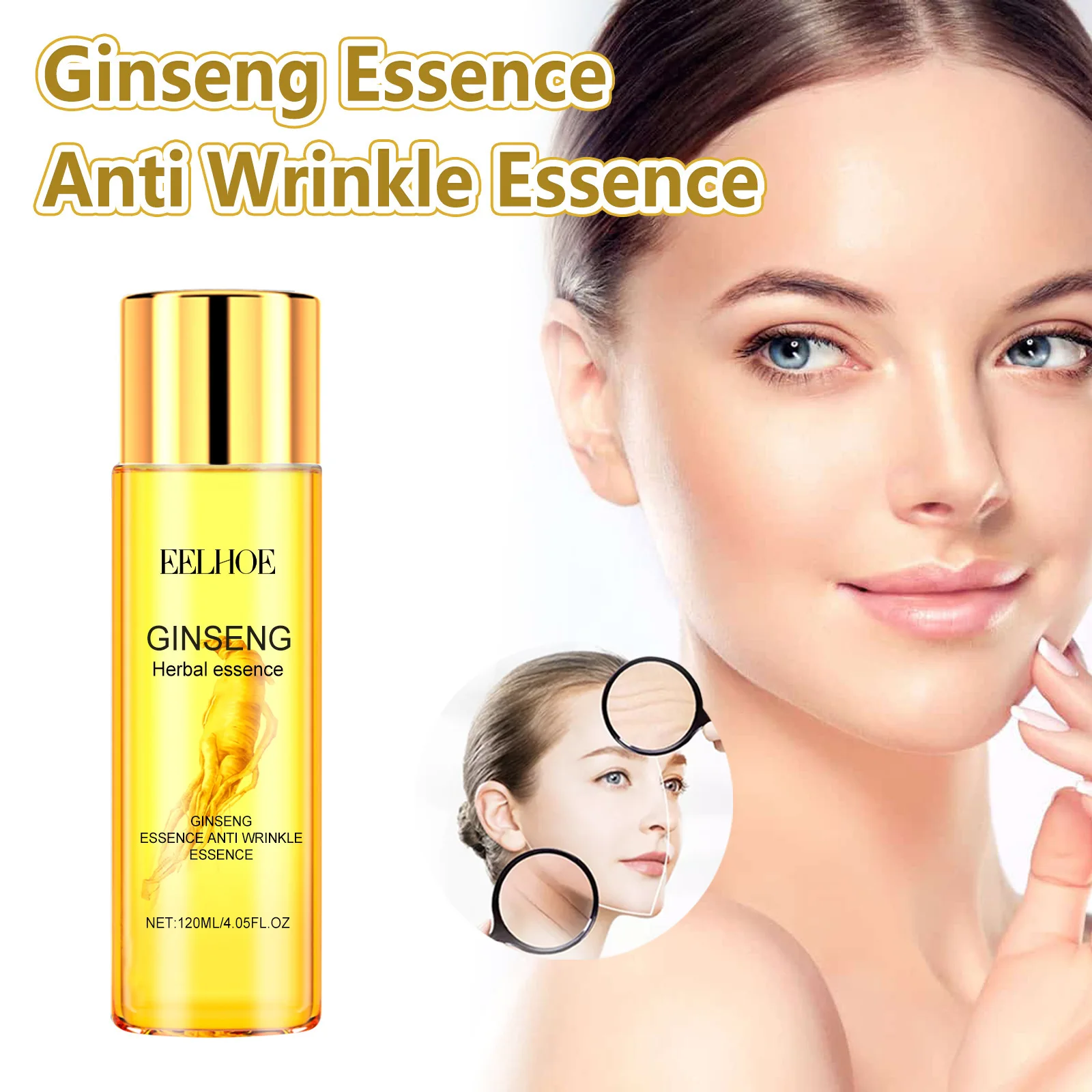 EELHOE Ginseng Facial Essence Firm Skin Reduce Fine Lines Improving Relaxation Brighten Epidermis Wh-Iten Facial Nourish Essence