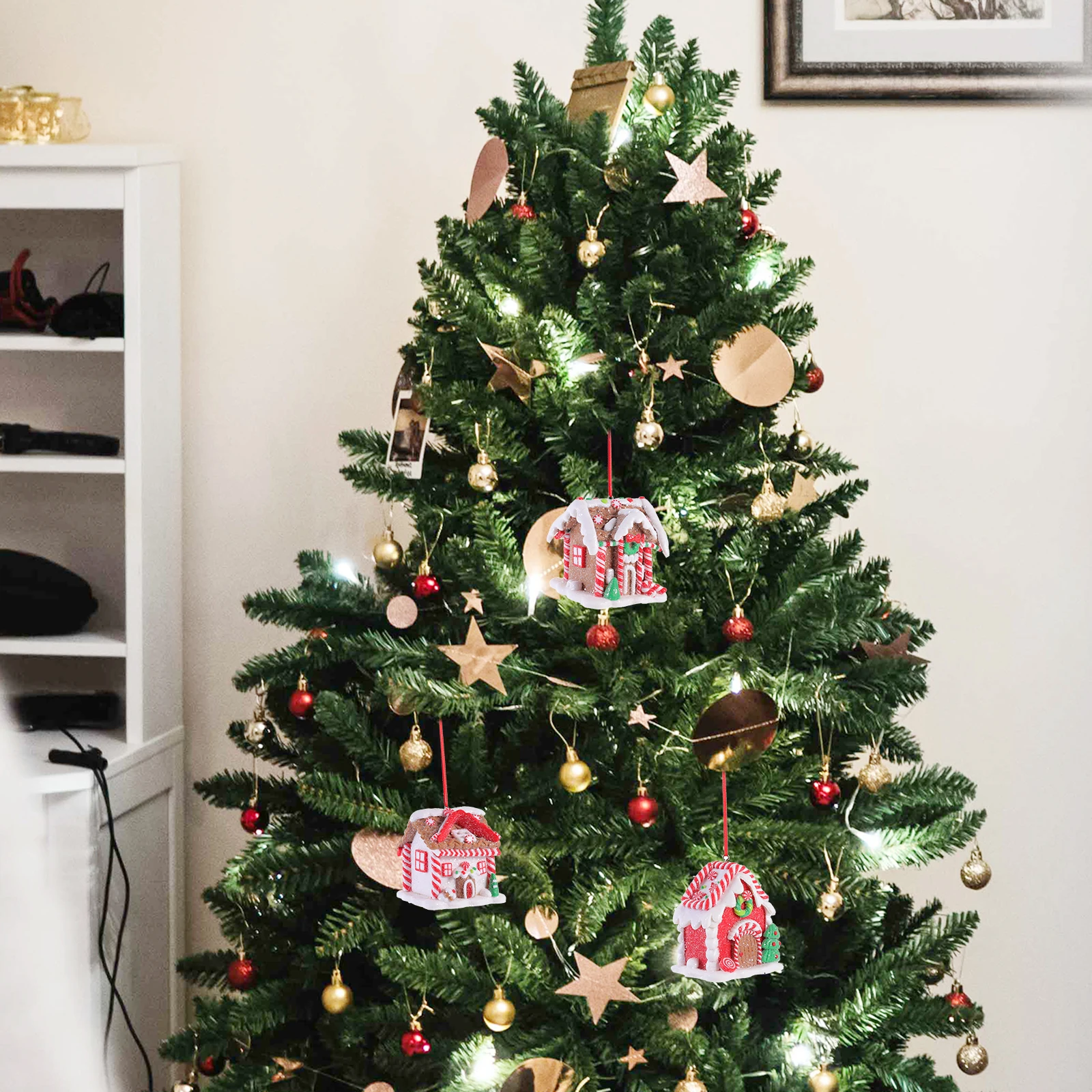 

3 Pcs Home Decor Decoration Shopwindow Ornament Silicone Handicraft Xmas Pendant Christmas Adorn