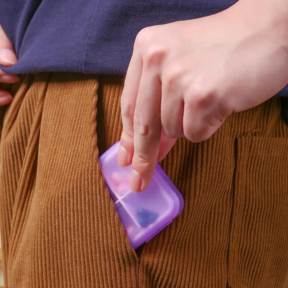 Small Pill Box Large Capacity Waterproof Thickened 6 Grids Pills Dispenser Case Pill Storage Box