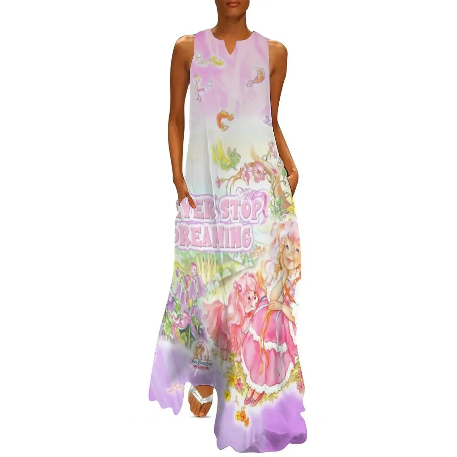 

Never Stop Dreaming Lady Lovely Locks VR2 (Pink & Lavender) Long Dress women's dresses luxury Dress