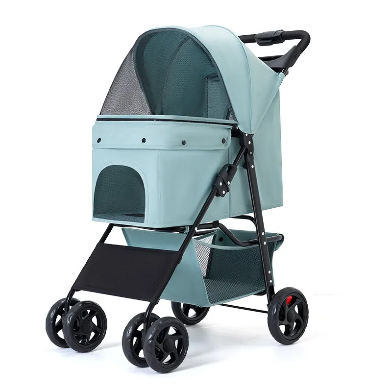 

Lightweight Foldable Pet Stroller with Storage Basket, Spacious for 20 - kg Medium Dogs & Cats pet carrier backpack dog carseat