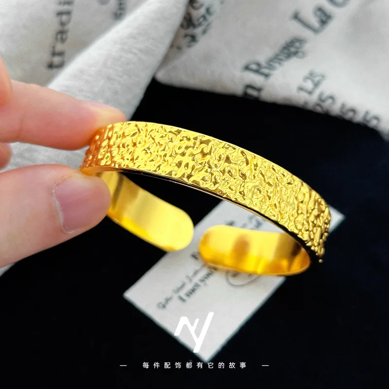 Chisel hammer pattern wedding solid female style temperament bracelet 9999gold
