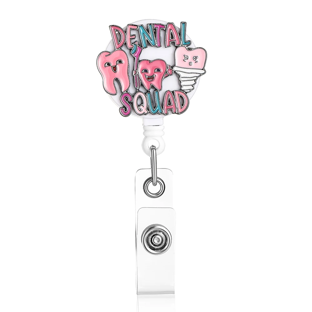 Cartoon Teeth Badge Reel Medical Nurse Badge Doctor Retractable Badge Reel Exhibition Nameplate Holder Dentist's Unique Gift