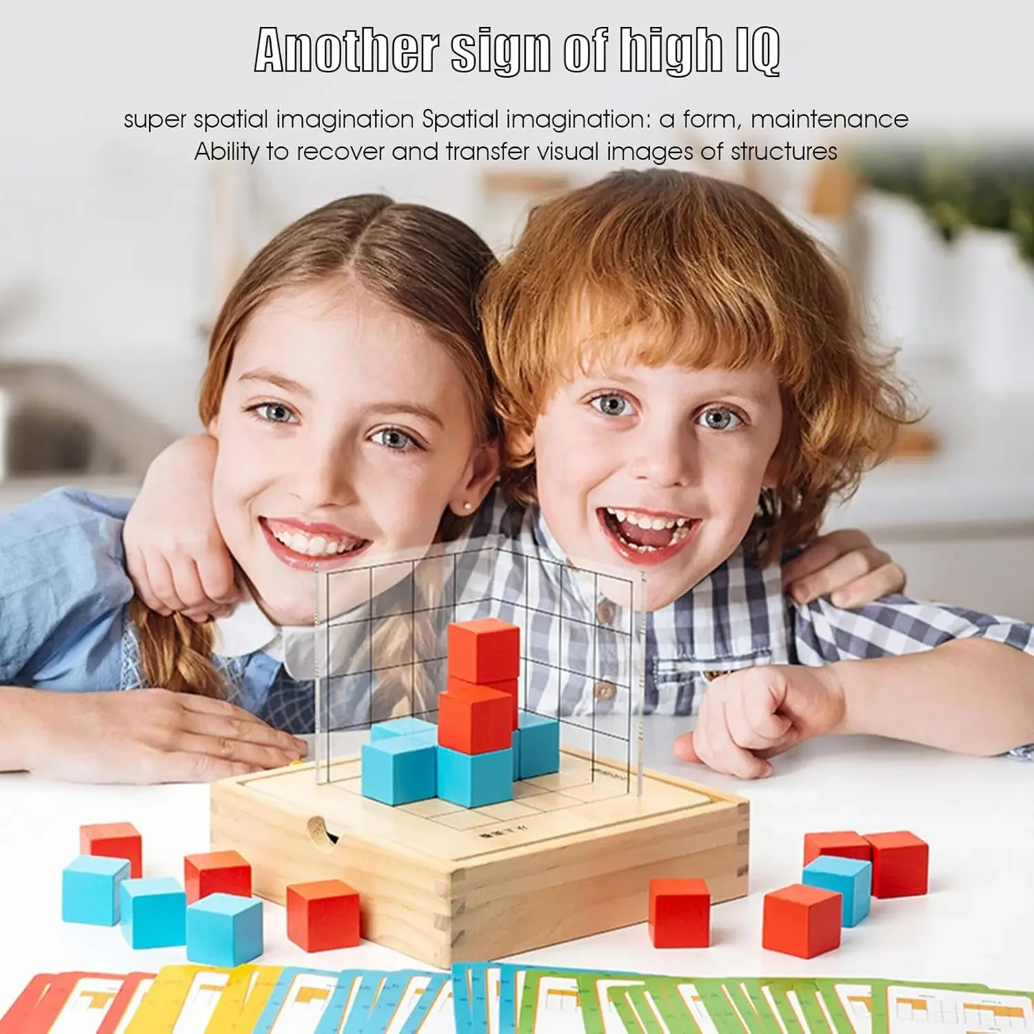 Montessori  Wooden ToysTool Kit Mirror Puzzle Matching Three View Teaching Aids Train Logical Thinking Kids
