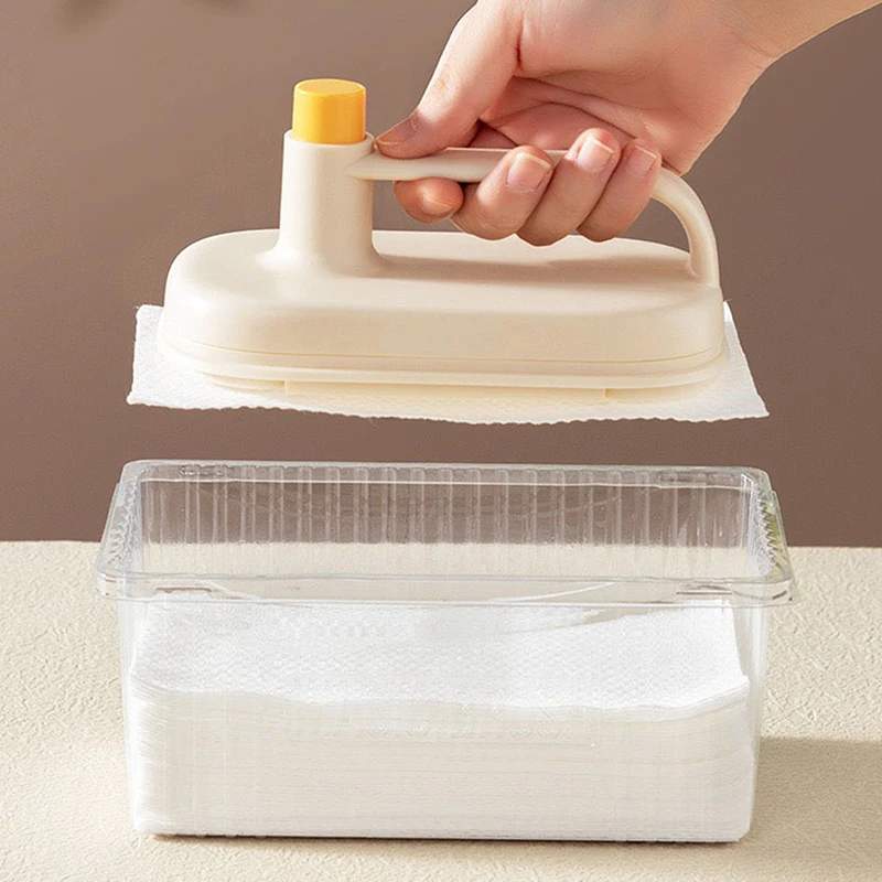 Kitchen Cleaning Brush Replaceable Disposable Magic Cloth With Handle Cleaning Cloth Wipes Portable Tableware Cleaning Rags