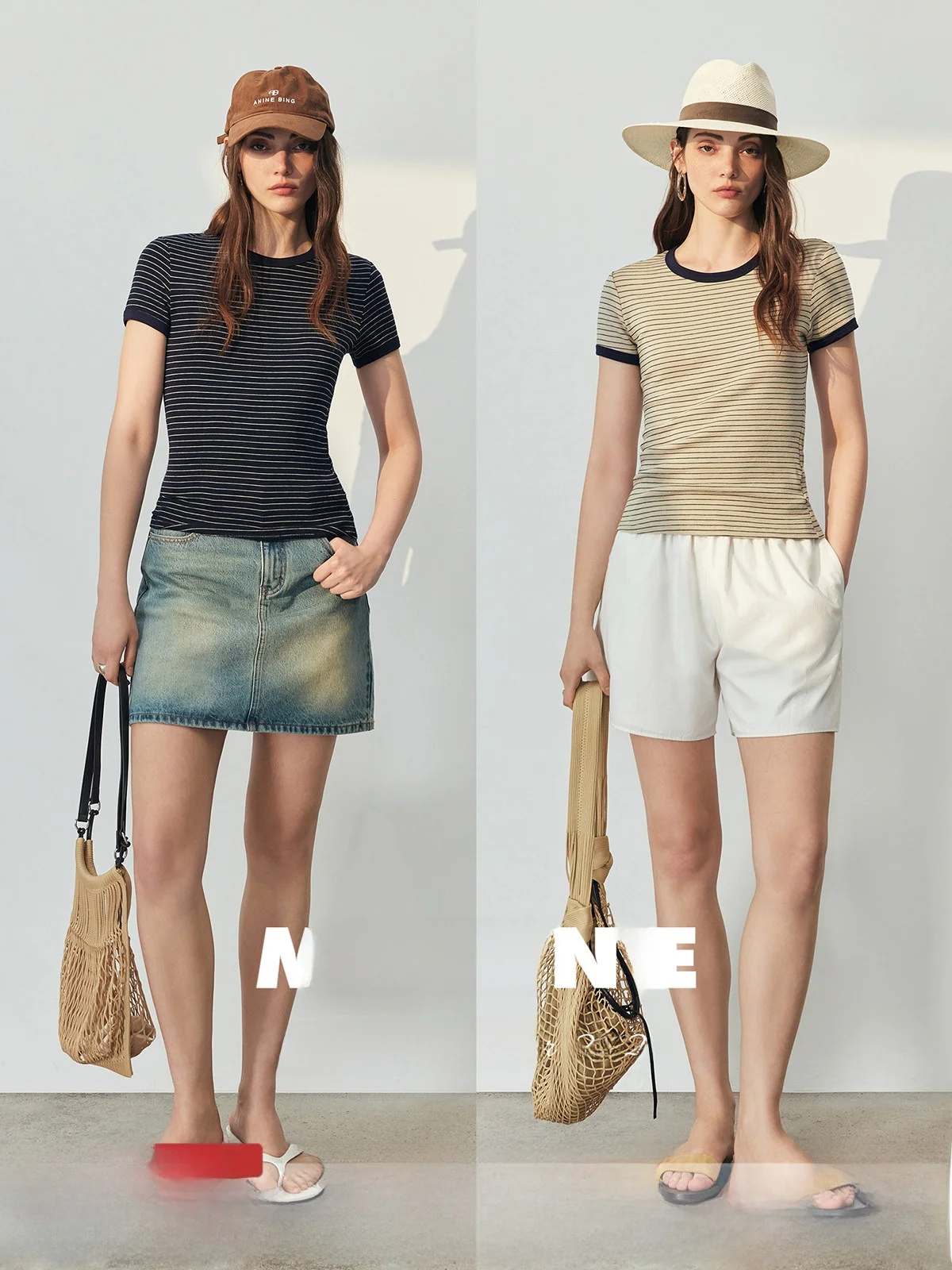 

MIIINE Vintage Color Blo round Ne Striped Knitted ort Sve T-irt Women's Slim Fit Elastic Lyocell Casual Top