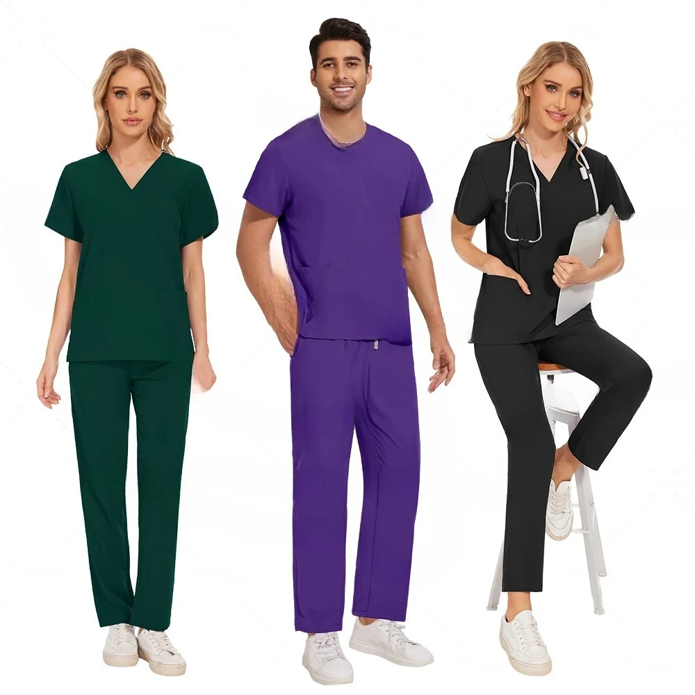 Heißer Verkauf Falten Beständig Krankenhaus Klinische Uniformen Großhandel Arbeits Top Hosen Medizinische Peelings Krankenschwester Uniformen Unisex Pflege Set