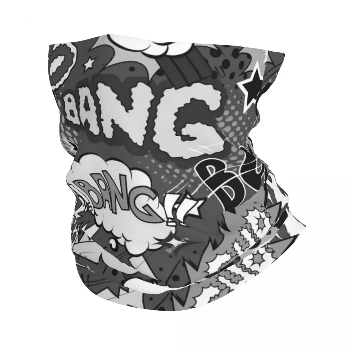 

Comic Book Explosion Bandana Neck Gaiter Printed Motorcycle Motocross Graffiti Art Pattern Face Mask Running Adult Breathable