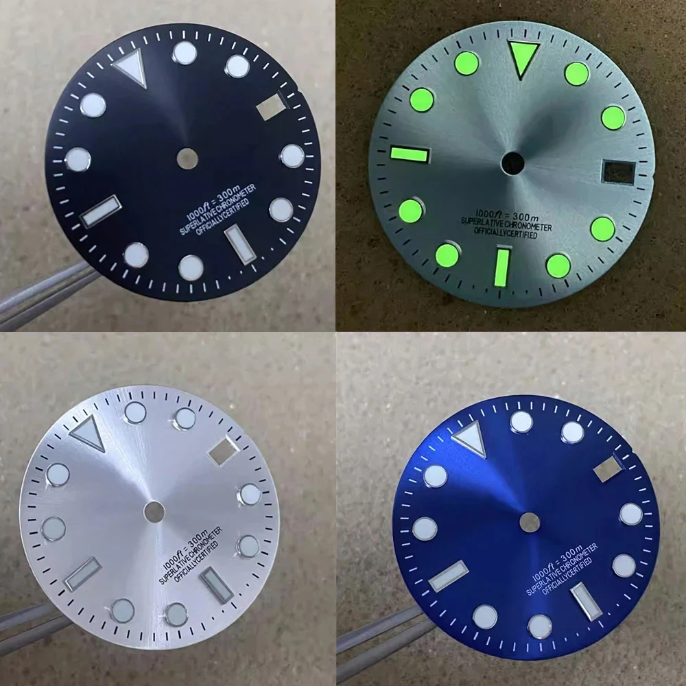 

Высококачественный циферблат Nh35, циферблат 28,5 мм, зеленый циферблат для часов NH35 NH36, циферблат для часов с одиночным календарем, аксессуары для циферблата