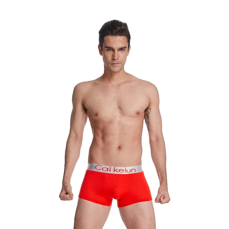 

3PCS Men's Underwear Sexy Breathable Boxer Briefs Solid Color Fashion Flat Corner Underpants Boys' Antibacterial Sports Shorts