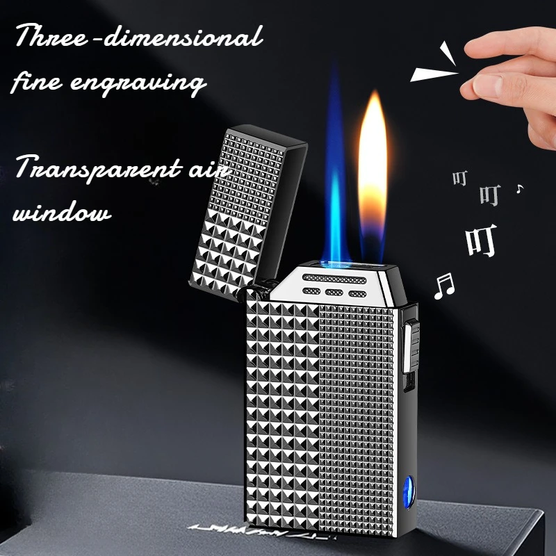 Paris Nail Black Technology Smart Voice-controlled Dual-flame Lighter for Boyfriend High Appearance Level Cigarette Accessories