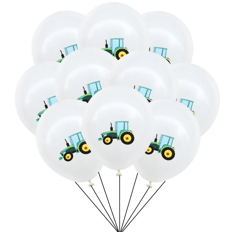 10/30Pcs Traktor Bagger Latex Ballons Für Bau Party Engineering Thema Geburtstag Dekorationen Konfetti Glitter Globos – Detail 3