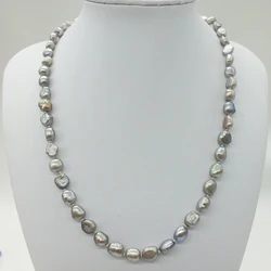 6mm Natural Gray Tahiti Baroque Pearl Necklace  45CM