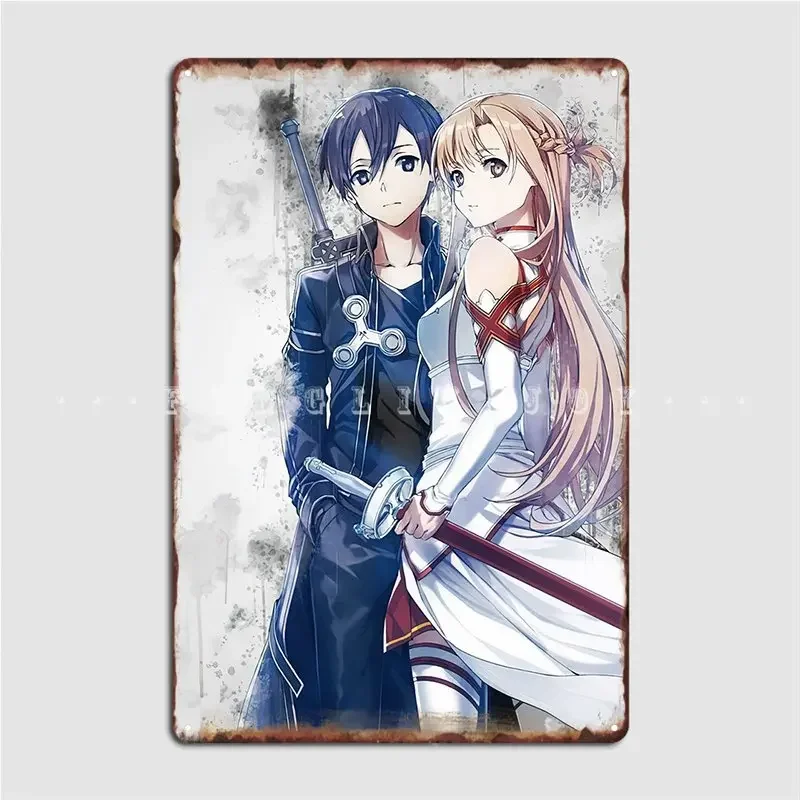 Sword Art Online Metal Sign Wall Pub Mural Design Wall Decor Tin Sign Poster