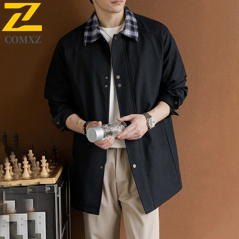 معطف طويل خندق النمط البريطاني التلبيب فضفاض صالح العصرية حجم كبير معطف الرجال الكبار سترة الخريف الشتاء يندبروف معطف غير رسمي 8XL #3