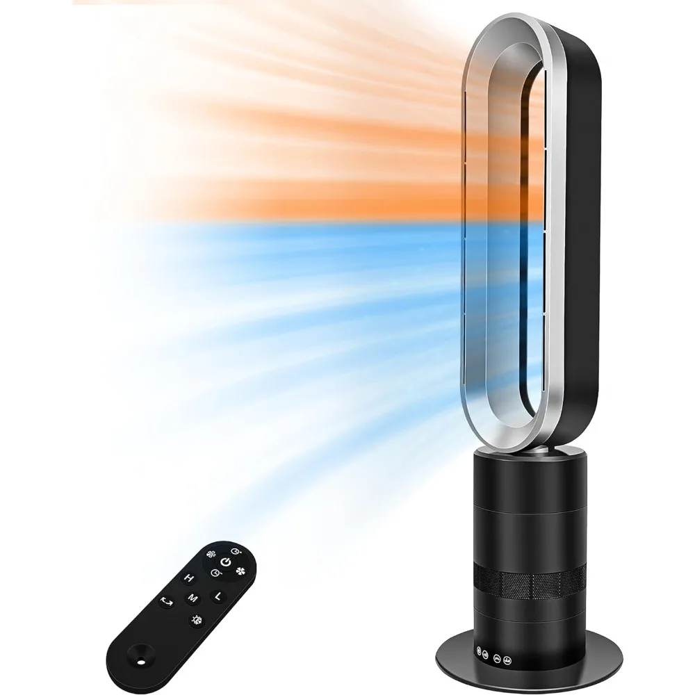 

32 inch Space Heater Bladeless Tower Fan, Heater & Fan Combo, 9H Timer 10 Speeds with Remote Control, Air Circulator Fan