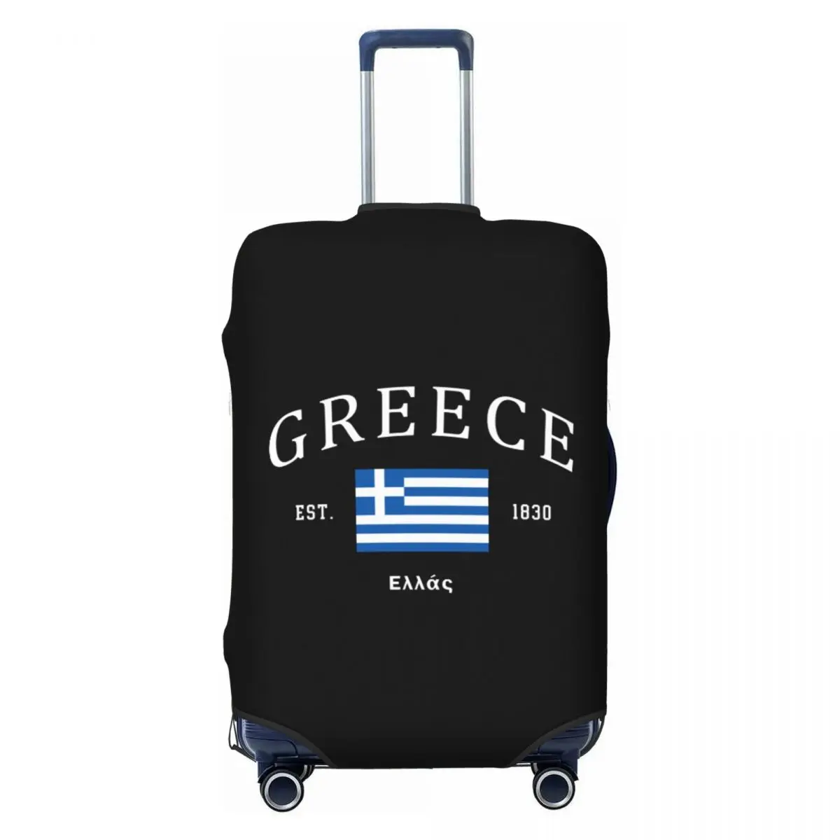 

Custom Greece Flag Travel Luggage Cover Dust Proof Greek Patriotic Pride Suitcase Cover Protector Fit 18-32 Inch