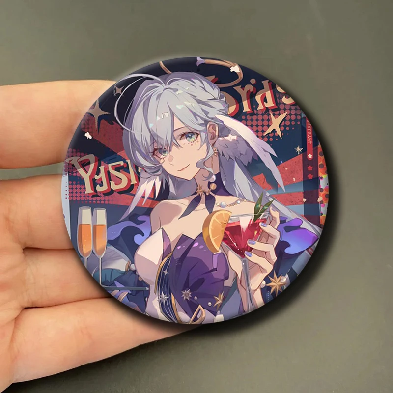 58mm Anime Character Robin Pins Tinplate Badge Cartoon Robin Brooches for Backpack Hat Clothes