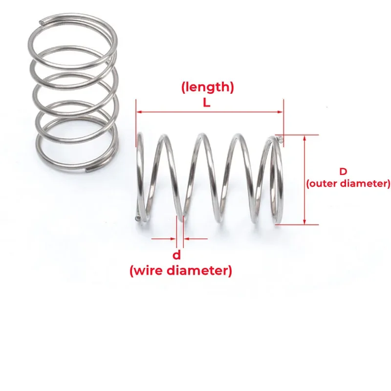 0.8 Compression Spring 304 Stainless Steel Wire Dia 0.8mm OD 5/6/7/8/9/10/11/12/13/14mm Length 10/15/20/25/30/35/40/45/50/60mm