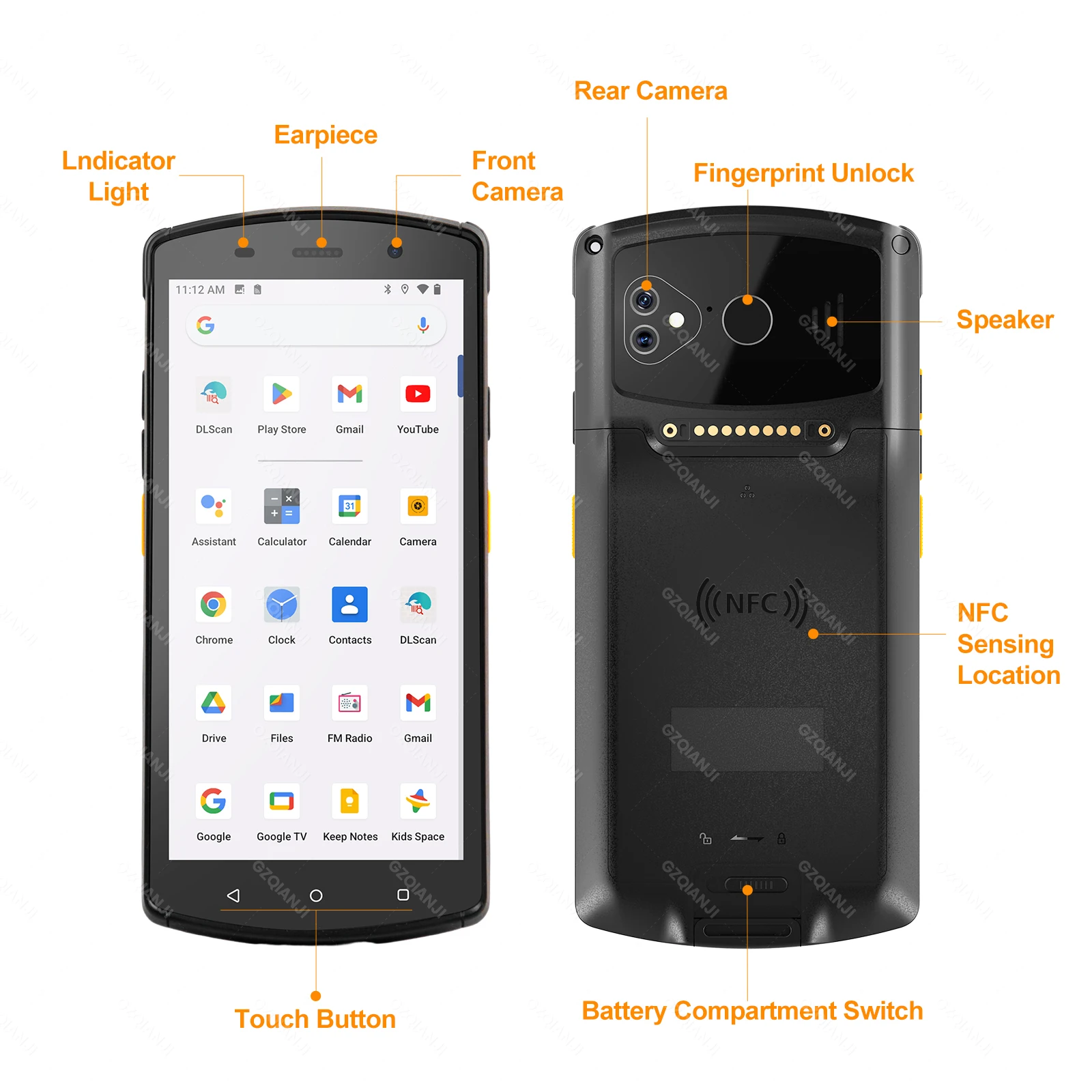 Imagem -02 - Newland Nfc Barcode Scanner Android 12 4g 2d Leitor Pda Ram4g Rom64g 5.7 Coletor de Dados Bluetooth Wi-fi Terminal Armazém