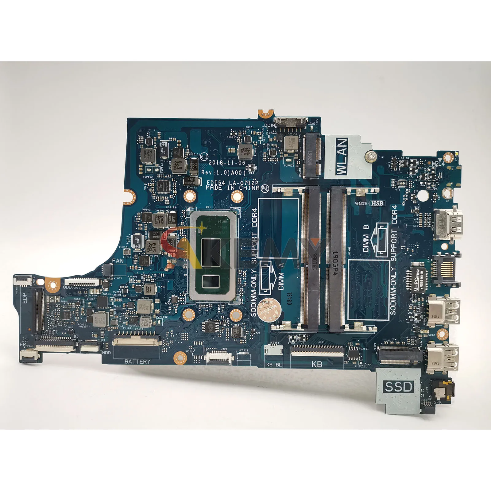 Carte mère d'ordinateur portable pour Dell 3480 3580 3780 3583 LA-G712P avec i3 i5 i7 8th CPU 04205U 05CF0M 0C75M5 0TWYDT testé OK