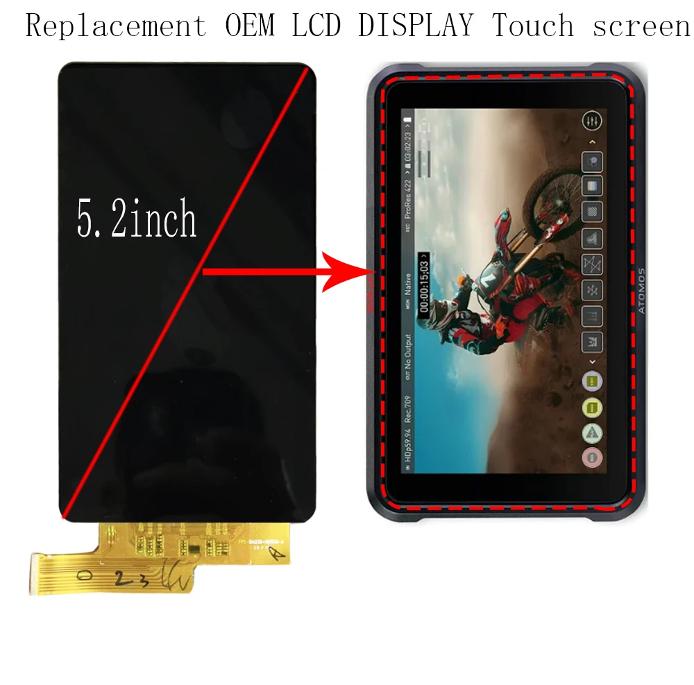 Imagem -05 - Display Lcd de Substituição Oem com Tela Sensível ao Toque Apto para Atomos Ninja v 52 Polegadas Fpc-ba23900359-d 1920*1080