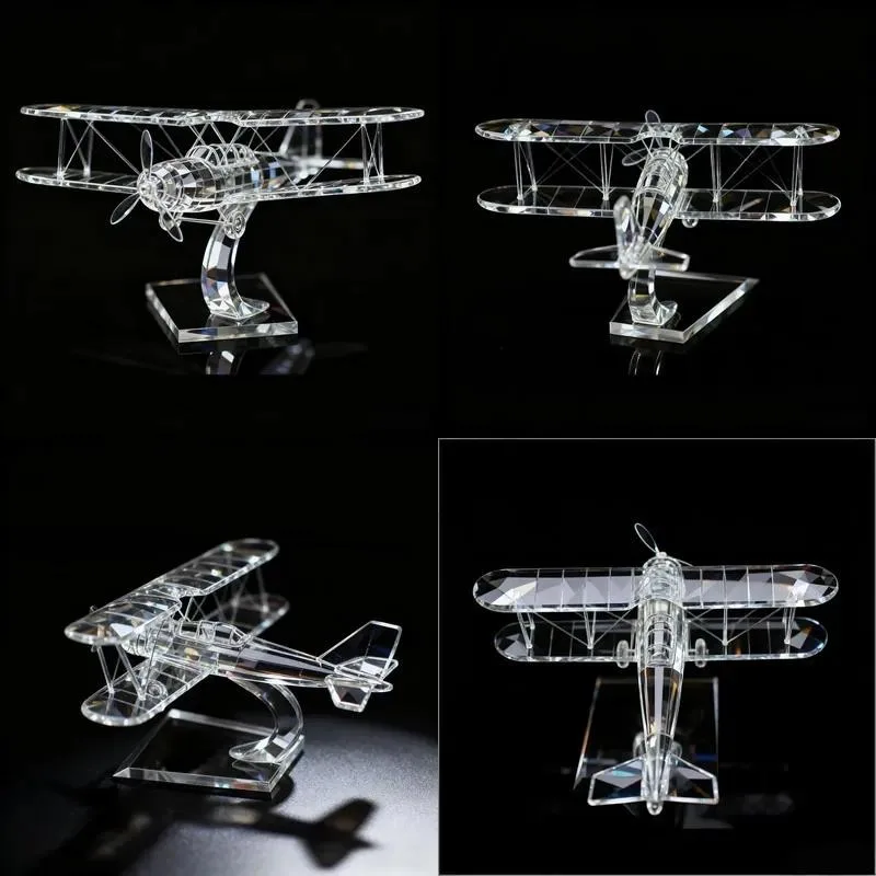 Nordic creative home transparent crystal glass aircraft decoration ornament modern simple model room wine cabinet decoration
