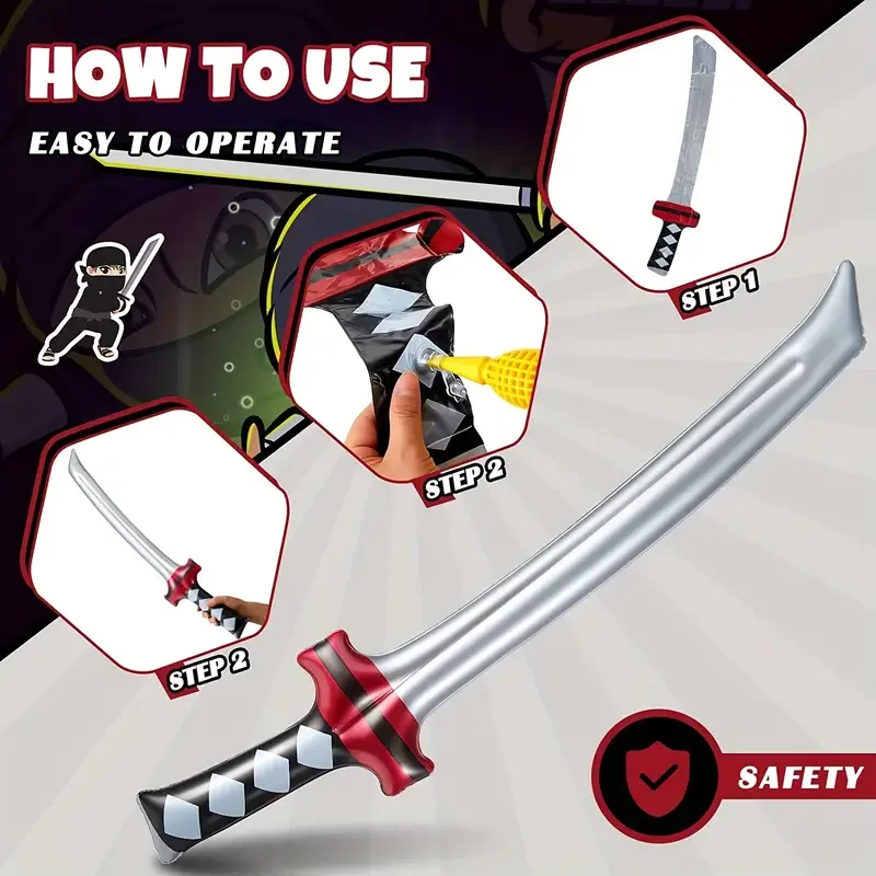 12 قطعة نفخ نينجا سيف ساموراي نفخ سيف ساموراي لعبة نفخ سيف ساموراي لعبة #5