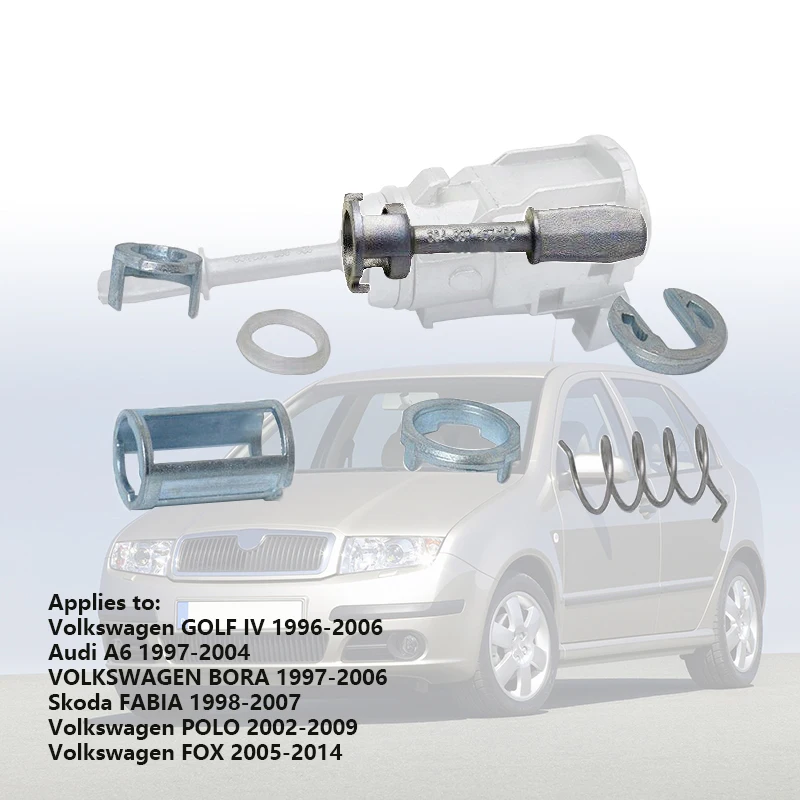 

7 Components Metal Door Lock Cylinder Barrel Repair Kit for VW GOLF BORA POLO Passat AUDI A6 SKODA FABIA Right/Left 604837167