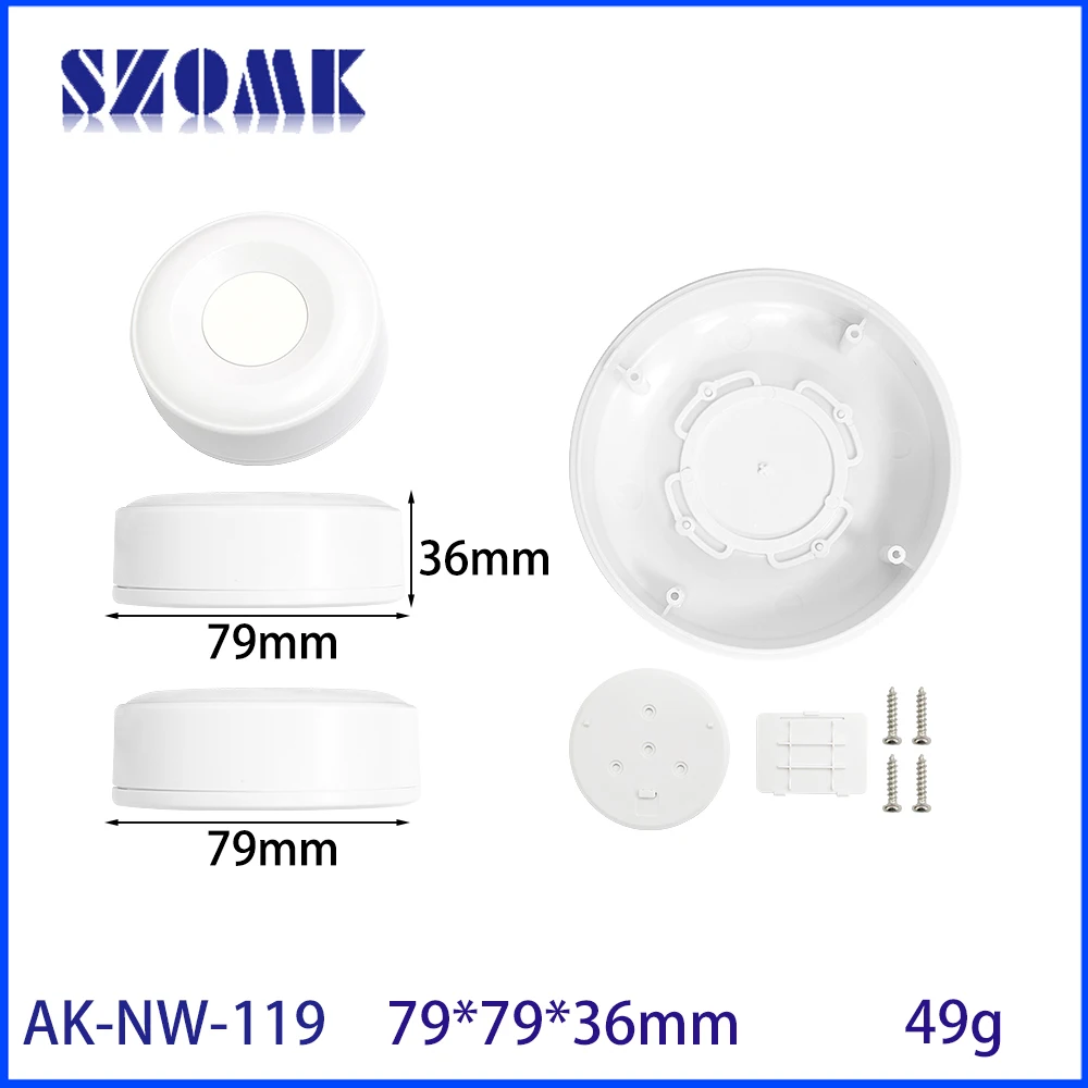 ABS Plastic Housing for Smart Home Human Motion Sensor Ceiling Mounted Wall Mounted Light Sensor Enclosure with AAA Battery Box