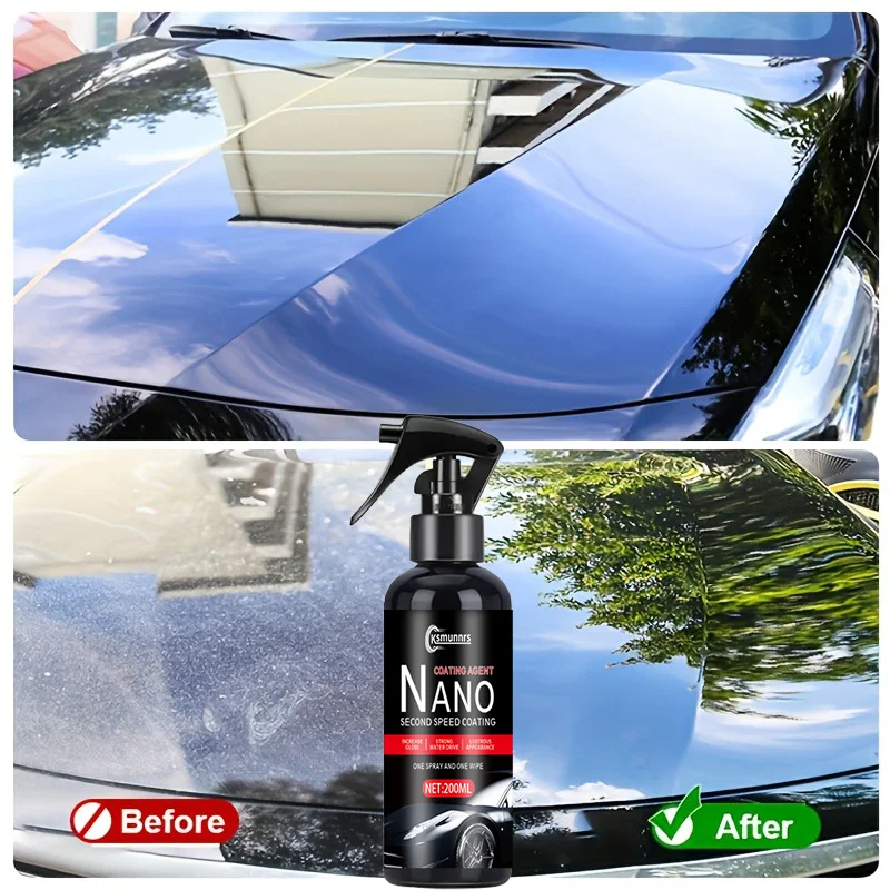 Nano Ceramic Coating Spray - Ultimate Automotive Paint Protection and Hydrophobic Glass Coating Water Repellent