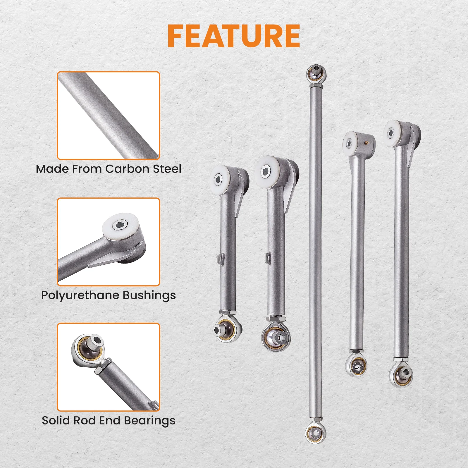 Rear Upper & Lower Tubular Track Bar Control Arm 2-4
