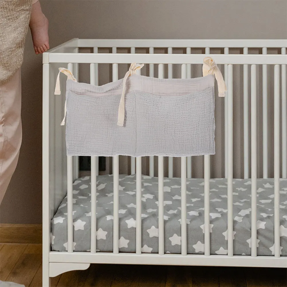 2 قطعة منظم سرير حقيبة للحمل لينة القطن ثنائي الجيب الحضانة العلبة لعربة تغيير الجدول تخزين لوازم الحفاضات