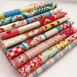 Plaid Strawberry Floral Rose Cotton Fabric for Sewing Clothes DIY Handmade by Half Meter